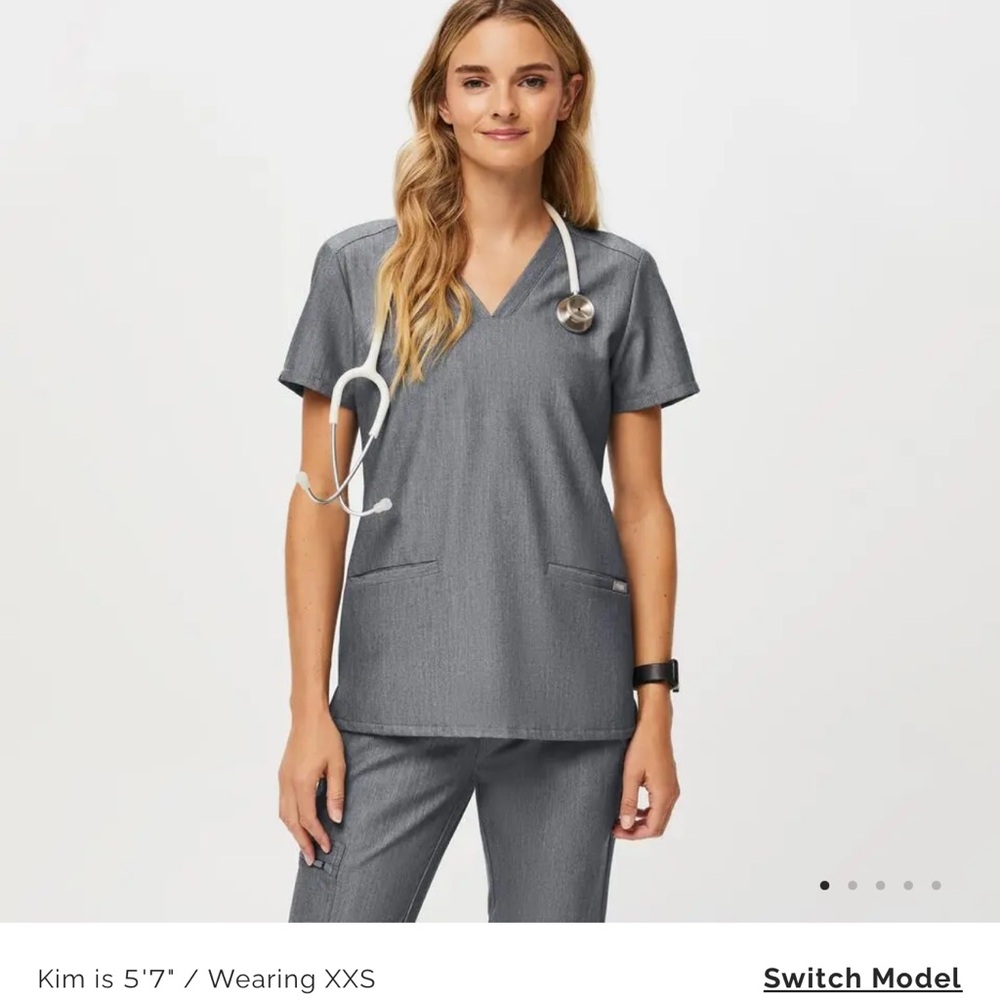 Grey Figs Women's V-Neck Scrub Top